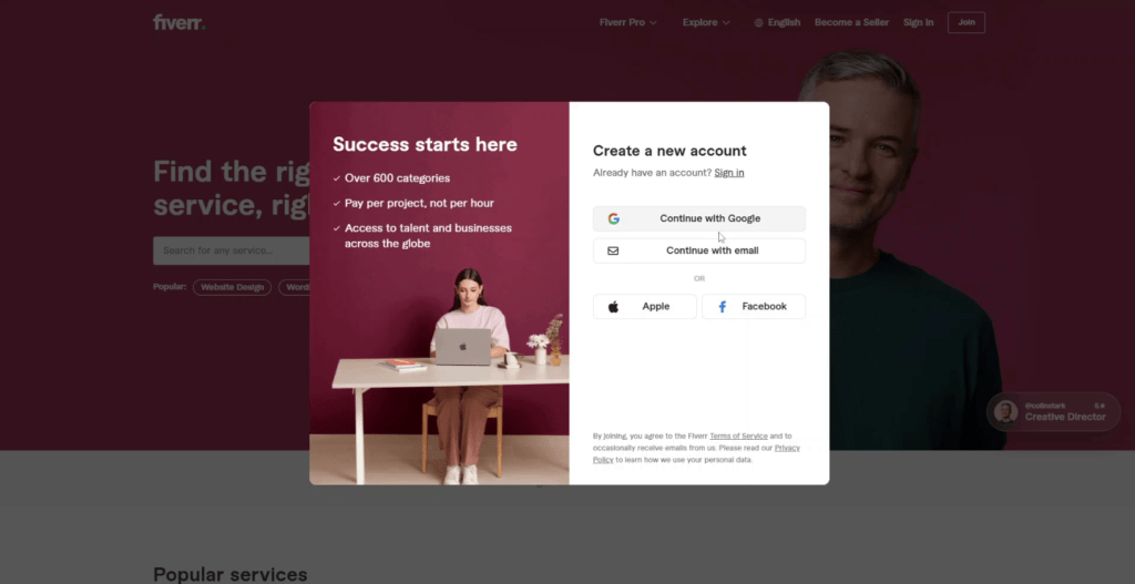 Fiverr Signup