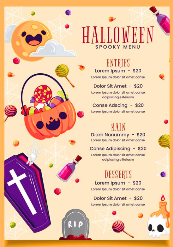 Halloween Digital Menu Planner